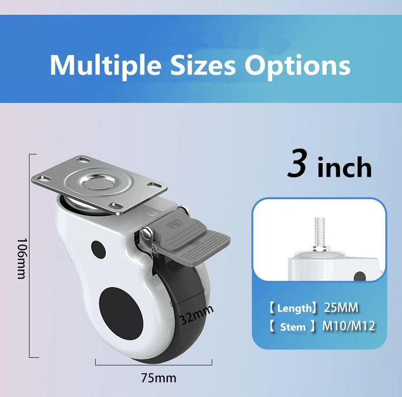12 2 inch medical casters