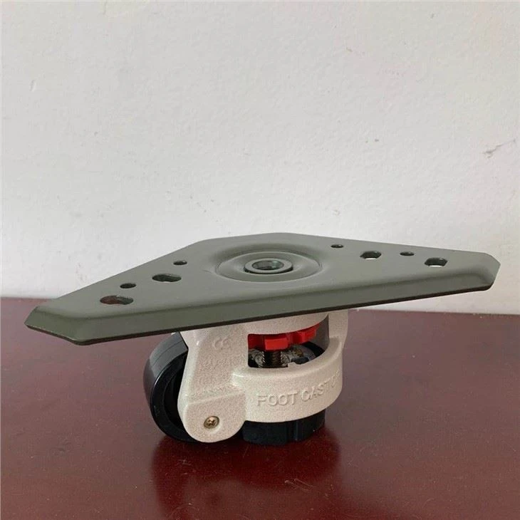 leveling caster with adjustable foot